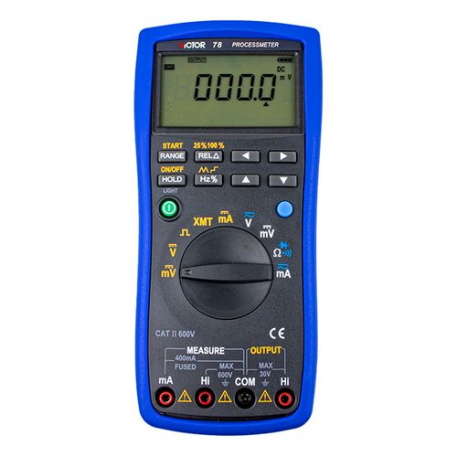 Calibrador de processo saída do sinal do multímetro 4 ~ 20 mA alta precisão CAT II 600V Data holding Loop power Victor-Ruoshui 78