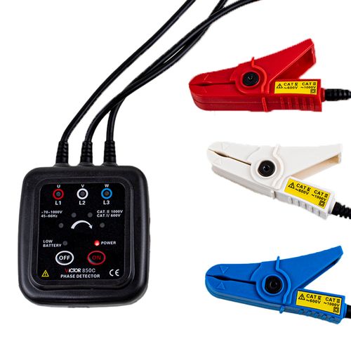 Fasímetro detector de sequência de fase sem contato Victor-Ruoshui 850C
