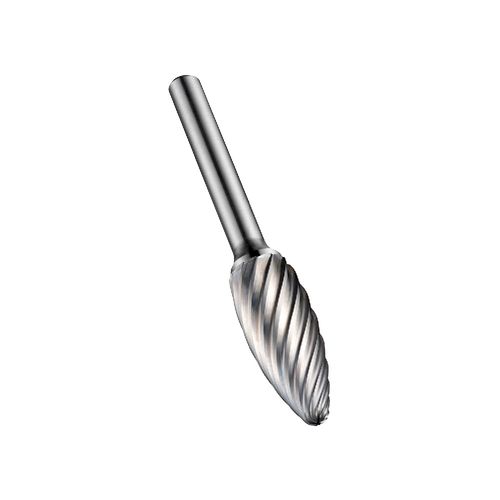 Lima Rotativa Metal Duro Labareda (formato H) Diâmetro 8,0 mm para cantos arredondados e preparação de solda em aço inoxidável Dormer P6158.0X6.0