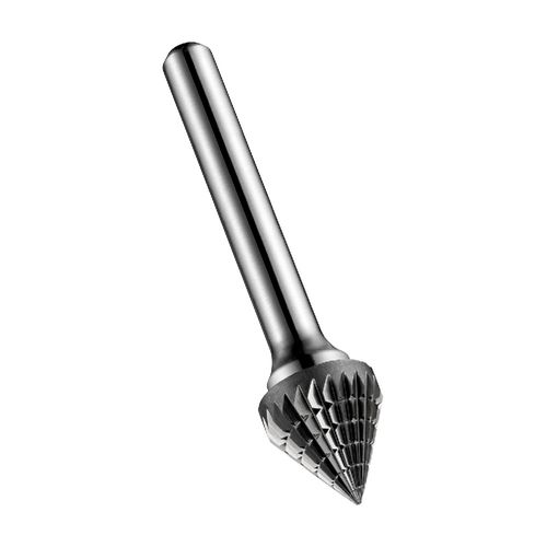 Lima Rotativa Metal Duro Cônica 60° (formato J) Diâmetro 3,0 mm para preparação de solda aço inoxidável, ferro fundido, ligas cobre Dormer P8173.0X3.0