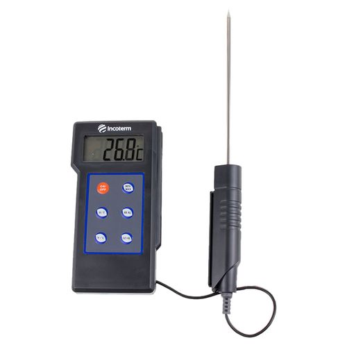 Termômetro Digital Capacidade -50C a 300°C Resolução 0,1°C tipo Espeto Sensor Termistor NTC Incoterm 9226.16.0.00