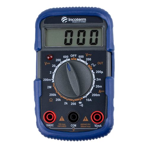 Multímetro Digital portátil CATII 600V CATIII 300V Medição AC/DC Incoterm MD100
