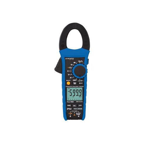 Alicate Amperímetro Digital 6.000 contagens/CAT IV 600V/True RMS/600 ACA/CAP/IP54/Teste de queda 2m Minipa HDC3000A