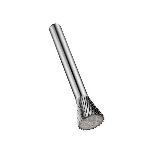 Lima Rotativa Metal Duro Cônica Invertida formato N 9,6mm p/ alargamento de furos em aço inoxidável, fundido e ferro fundido Dormer P8259.6X6.0