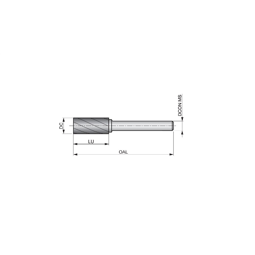 Lima Rotativa Metal Duro Cilíndrica s/ Corte no Topo formato A 6,0mm p ...
