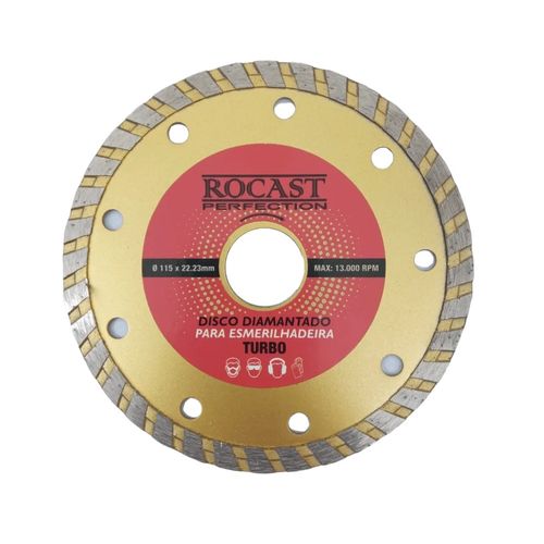 Disco diamantado para esmerilhadeira turbo 7 x 7/8" Rocast 34,0016