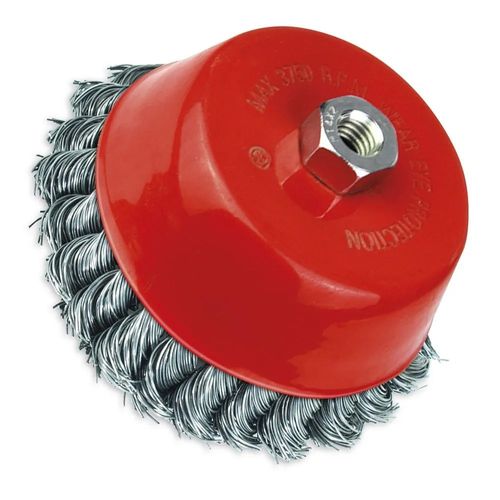 Escova de aço trançado tipo copo com rosca 60 mm Rocast 319,0021