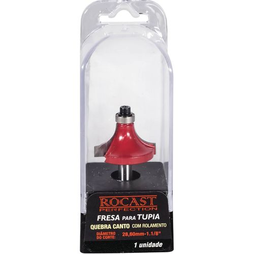 Fresa para tupia Quebra canto - com rolamento 1.1/8” x 1/4” Rocast 91,0009