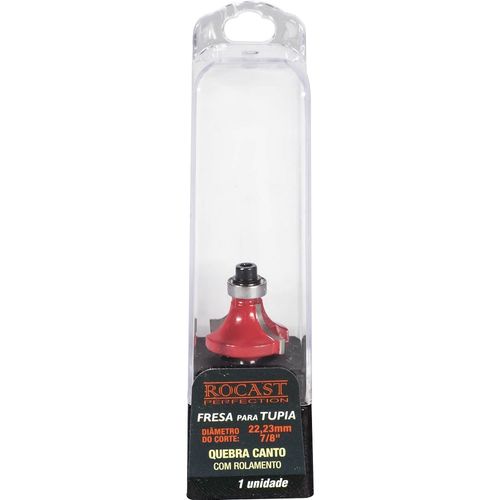 Fresa para tupia Quebra canto - com rolamento 7/8” x 1/4” Rocast 91,0008