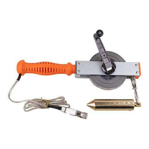 Trena de profundidade para tanque fita em aço inoxidável 20m prumo latão graduado e cabo de aterramento a prova de explosão Novotest.br LOMT-GJ11-20M