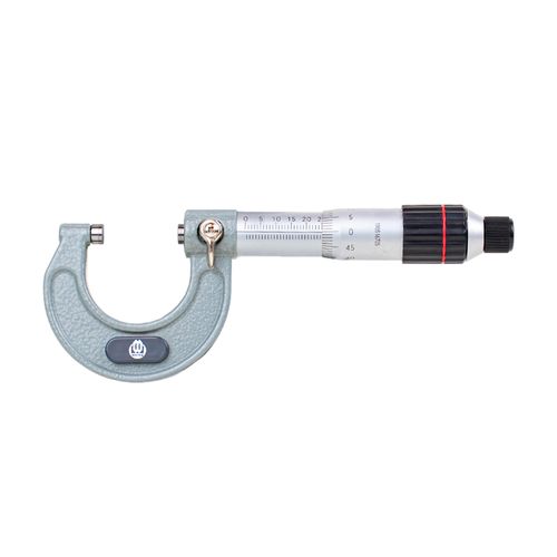 Micrômetro externo 0-25mm Res. 0.01mm catraca e tambor integrado DIN863 Werka 217-5523