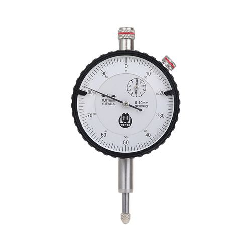 Relógio comparador analógico 0-10mm a prova de choques visor 58mm com marcador de tolerância DIN878 Werka 220-6971