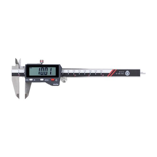 Paquímetro digital com visor grande 0-150mm/0-6'' Res. 0.01mm/0.00005'' DIN862 Werka 2229-150