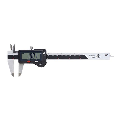 Paquímetro digital 0-150mm/0-6'' Res. 0.01mm/0.00005'' design ergonômico IP67 ABS Saída de dados Werka 2240-150D