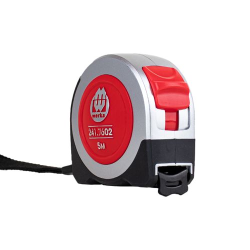 Trena 5 Metros ergonômica e robusta ABS fita de aço com revestimento de nylon trava automática Werka 241-7602