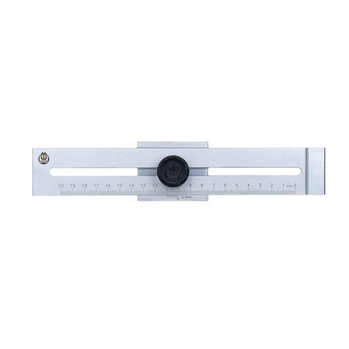 Gabarito para marcação tipo plano graduado 0-200mm Res. 0,1mm acabamento em cromo acetinado Werka 250-1600