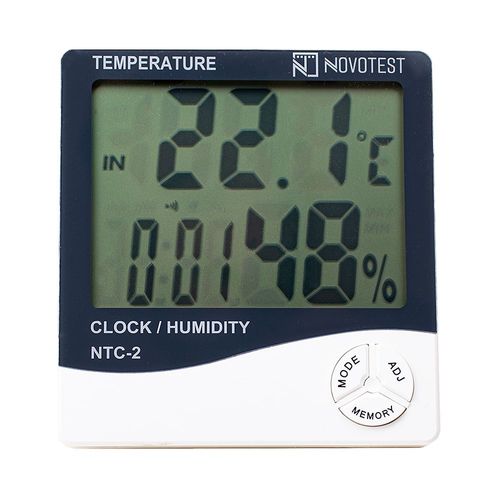 Termo-higrômetro temperatura interna -10~50°C externa -50~70°C máx/min alarme 12/24 h umidade interna 15-95%UR Novotes.br NTC-2