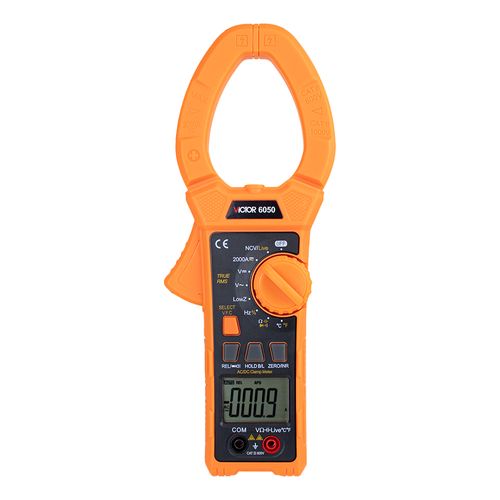 Alicate amperímetro digital AC / DC 2000 A 750 V CAT III 600 V Duty cycle Data Hold Victor Ruoshui 6050