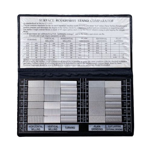 Padrão visual e tátil de rugosidade kit com 30pçs para verificação da rugosidade de peças torneadas, fresadas, retificadas Novotest.br ROFC-1030