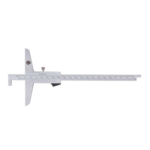 Paquímetro analógico de profundidade com gancho 0-150mm resolução 0.05mm base de 100mm precisão 0.05mm DIN862 Werka 211-0207