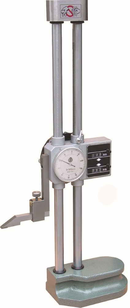 Traçador de altura de coluna dupla com relógio 0~300mm resolução 0.01mm precisão 0.04mm Werka 216-7695