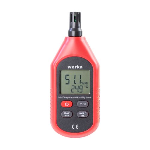 Mini termo-higrômetro Temperatura -10-60°C Umidade relativa 0-100% UR Werka 525-011