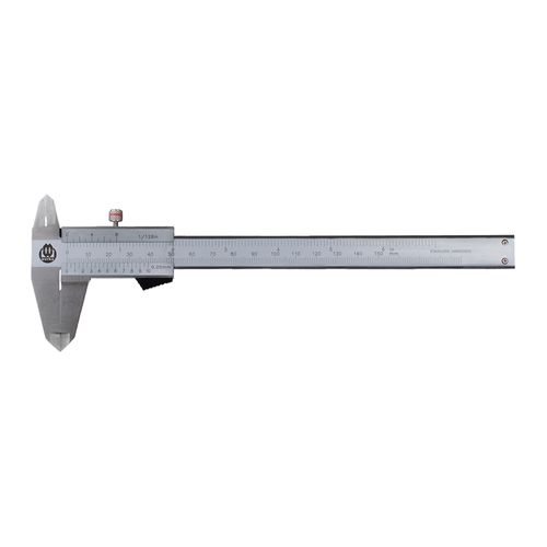 Paquímetro analógico 0-150mm/0-6'' Resolução 0.05mm/1/128'' Precisão 0.05mm Werka 210-0016