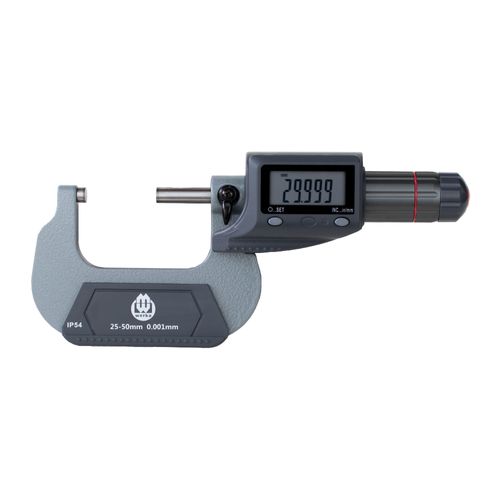Micrômetro externo digital 25-50mm/1-2'' res. 0.001mm/0.00005'' precisão 0.003mm DIN863 IP54 Werka 217-5813