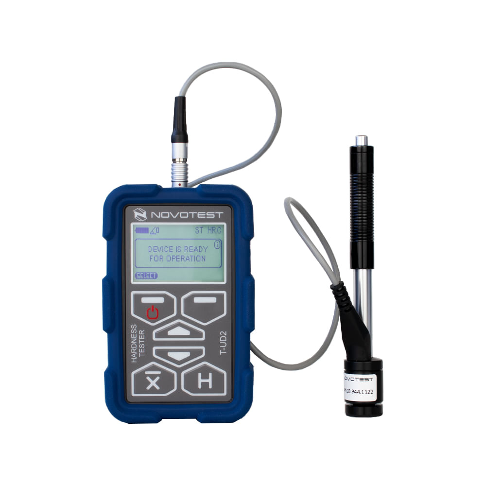 Durômetro digital portátil Leeb sonda tipo D Rockwell, HRC - Brinell, HB - Vickers, HV Norma ASTM A596 NOVOTEST T-D2