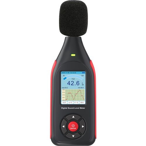 Decibelímetro digital 30~130dB armazenamento de dados Conexão USB saída DC 300mV-1300mV Novotest.br GT1355B