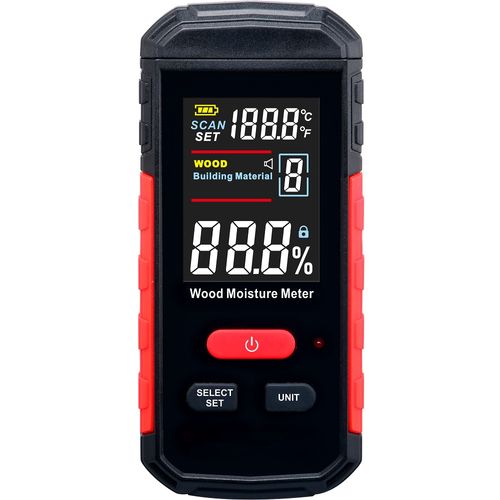 Medidor de umidade de madeira 2~69% -9.9~60°C com retenção de dados Novotest.br WT635