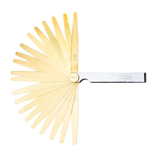 Calibrador de folga tipo pente 0.05~1.00mm em latão antimagnético 13 lâminas 100mm Werka 260-2461