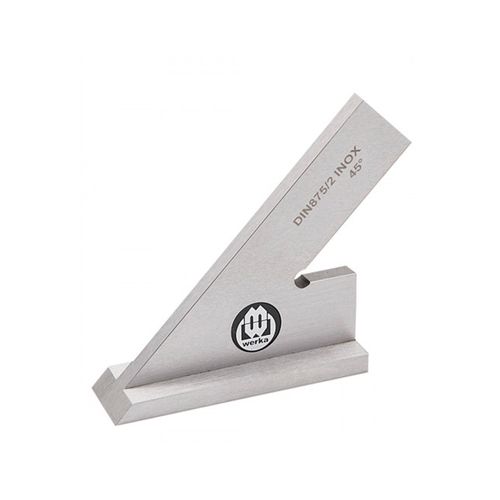 Esquadro de ângulo agudo 45° 250x160mm seção 20x5mm DIN875/2 com base feito em aço inoxidável Werka 240-2133
