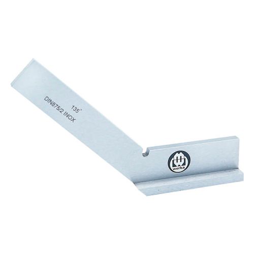Esquadro de esquadria 135° 300x175mm seção 30x6mm DIN875/2 com base feito em aço inoxidável Werka 240-2379