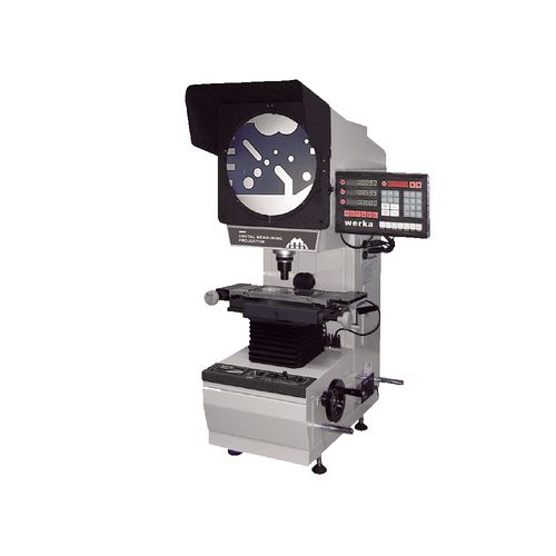 Projetor de perfil de alta precisão mesa 450x280mm curso X 250mm Y 150mm resolução 0,5um 1'/0,01° com lente 10x imagem invertida Werka 5291-2515H
