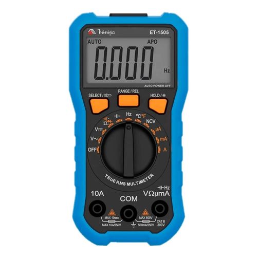 Multímetro Digital Data Hold Função NCV Tensão AC/DC Corrente AC/DC Detecta Tensão Sem Contato CAT III 300V Minipa ET-1505A