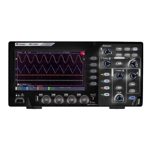Osciloscópio digital 100MHz 4 canais CAT II 400V Minipa MO-1104C