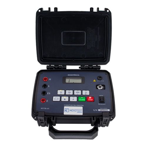 Terrômetro digital microprocessado medição em 4 hastes (método de Wenner) 0~20kOhmx0,01Ohm display LCD 3 ½ Dígitos Novotest.br NTTR-01