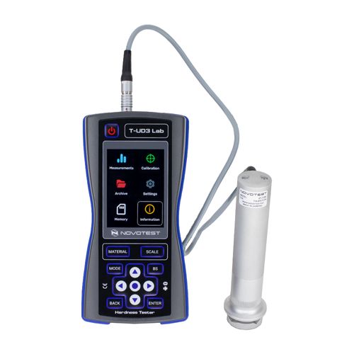 Durômetro Digital Portátil Impedância Contato Ultrassônico UCI (Requer Sonda) ASTM A1038 c/ Câmera Interface USB Bluetooth NOVOTEST T-U3