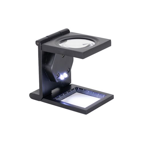 Lupa dobrável com iluminação ampliação 10x Novotest.br MAGN-2868
