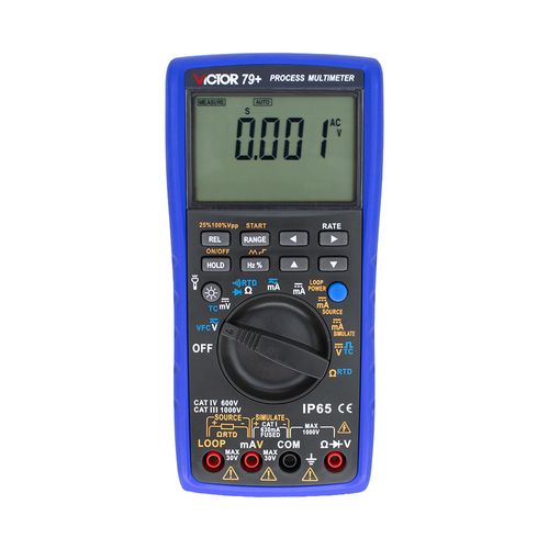 Calibrador de processo multímetro medição Termopar Termoresistência diodo RTD saída simulação par termoelétrico CAT III 600V IP65 Victor-Ruoshui 79A+