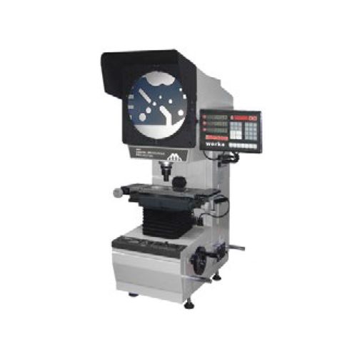 Projetor de perfil alta precisão mesa 500x330mm curso X 295mm Y 195mm resolução 0,5um 1'/0,01° com lente 10x imagem invertida Werka 5291-2919H