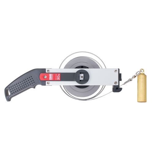 Trena de Profundidade 30 Metros com Prumo N.10 de latão graduado Fita Inox 13mm Corpo em alumínio Fabricada na Alemanha BMI 173N40030L