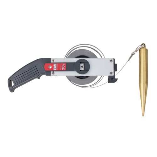 Trena de Profundidade 20 Metros com Prumo N. 11 cônico de latão Fita Inox 13mm Corpo em alumínio Fabricada na Alemanha BMI 509024020L