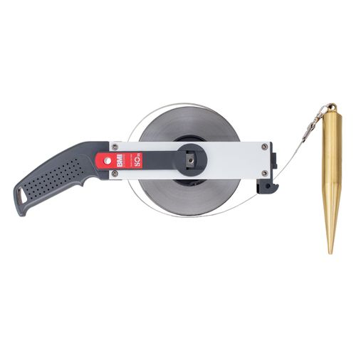 Trena de Profundidade 50 Metros com Prumo N. 11 Cônico de latão Fita Inox 13mm Corpo em alumínio Fabricada na Alemanha BMI 509024050L