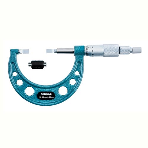 Micrômetro Externo 25-50mmx0,01mm pontas tipo Lâmina fuso não rotativo Mitutoyo 122-102-10