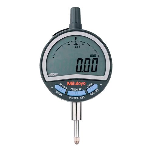 Relógio comparador Digital IP42 mm/Pol 0-0,5'' 0-12,7mm 0,0005'' 0,01mm Visor Giratório 330° GO/±NG Tampa Lisa com Saída de Dados Mitutoyo 543-712B