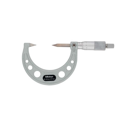 Micrômetro externo com pontas cônicas 25-50mm resolução 0,01mm ponta de 30° Mitutoyo 112-214