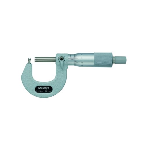 Micrômetro externo para tubos 0-25mm resolução 0,01mm batente abaulado Mitutoyo 115-308