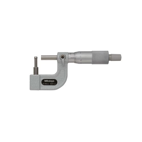 Micrômetro externo para tubos 0-25mm resolução 0,01mm batente cilíndrico Mitutoyo 115-315